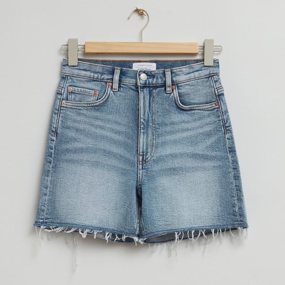 & Other Stories Pants - & Other Stories High Waist Denim Mom Shorts with Frayed Edge NWT